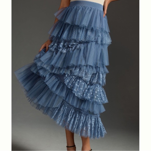 Anthropologie Dresses & Skirts - ❌Sold - Anthropologie Ruffled Tulle Midi Skirt